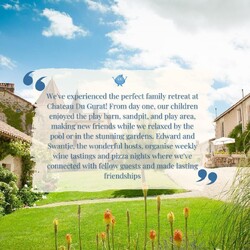 ðŸŒŸ 5-star review for Chateau Du Gurat and we can see why! ðŸŒŸ

It is a stunning cottage complex in the Charente, just perfect for a family holiday! It has all you need for you parents and of course your little ones! The chateau dates back to the 15th century in a meadow and woodland setting = dreamy! âœ¨

Hereâ€™s why families love it: ðŸŠâ€â™‚ï¸ Enclosed heated swimming pool and toddler splash pool ðŸ” Chickens and goats to feed ðŸŒ³ Enclosed gardens to play and roam ðŸ–ï¸ Undercover large sand pit and seating area ðŸŽ² Playroom with lots of games for the older children and adults, and of course lots of toys for the tots! ðŸ¤¸â€â™‚ï¸ Outdoor play areas ðŸ¼ Lots of toddler and baby items on request ðŸ½ï¸ Home cooked meals available ðŸ’†â€â™€ï¸ In-cottage massages ðŸ· Adults-only wine tasting and pizza evenings

Would you like to visit this fantastic place? ðŸŒŸ

#ChateauDuGurat #FamilyHoliday #Charente #TravelWithKids #DreamHoliday